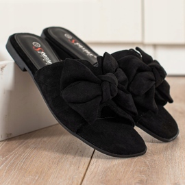 Seastar Pantuflas negras con estilo negro 3