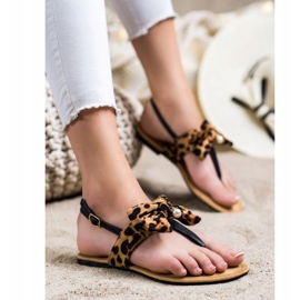 Seastar Sandalias elegantes con un lazo marrón negro 2