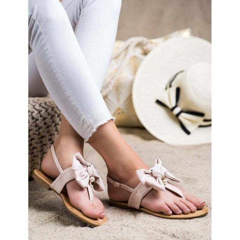 Seastar Sandalias elegantes con un lazo beige 1