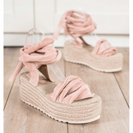 Seastar Sandalias atadas en una plataforma alta rosado 2