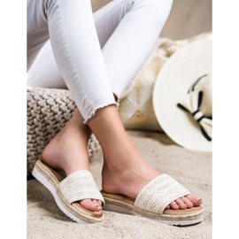 SHELOVET Pantuflas Alpargatas En La Plataforma beige 3