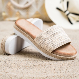 SHELOVET Pantuflas Alpargatas En La Plataforma beige 1