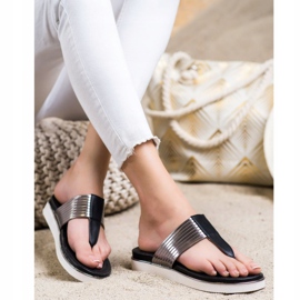 Cm Paris Cómodas chanclas de cuero ecológico negro 2