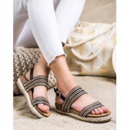 SHELOVET Sandalias cómodas con hebilla marrón negro 1 SHELOVET Sandalias cómodas con hebilla marrón negro 1