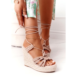 SEA Sandalias de cuña atadas con trenzado nude Run The World beige 2
