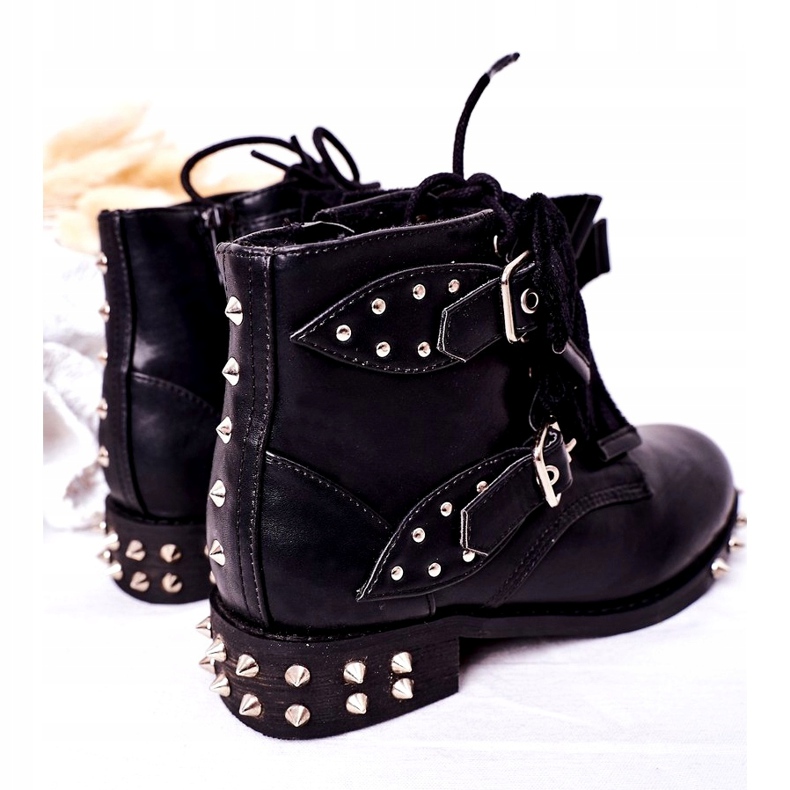 Botas cálidas para niños con tachuelas Lu Boo Black negro 3