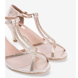 Sandalias doradas con tacón bajo Bahamas dorado 2
