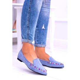 Lu Boo Blue Lords Iridiscente Jets Suede Spike 128-A5 azul 2