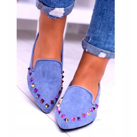 Lu Boo Blue Lords Iridiscente Jets Suede Spike 128-A5 azul 3