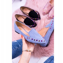 Lu Boo Blue Lords Iridiscente Jets Suede Spike 128-A5 azul 4
