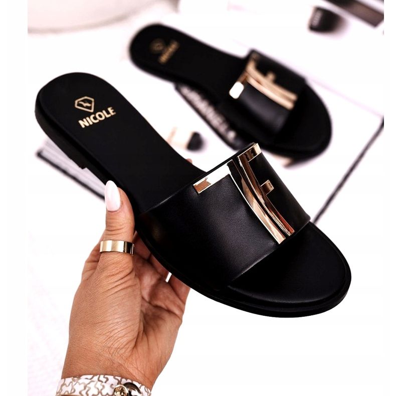 Pantuflas de Mujer Elegantes Negras Nicole Dilmah negro 2