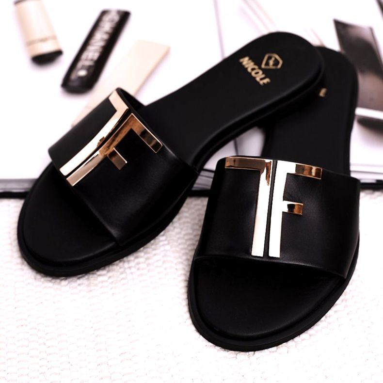 Pantuflas de Mujer Elegantes Negras Nicole Dilmah negro 4