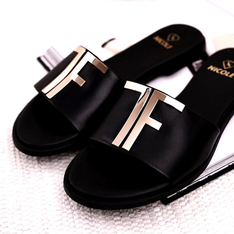 Pantuflas de Mujer Elegantes Negras Nicole Dilmah negro 5