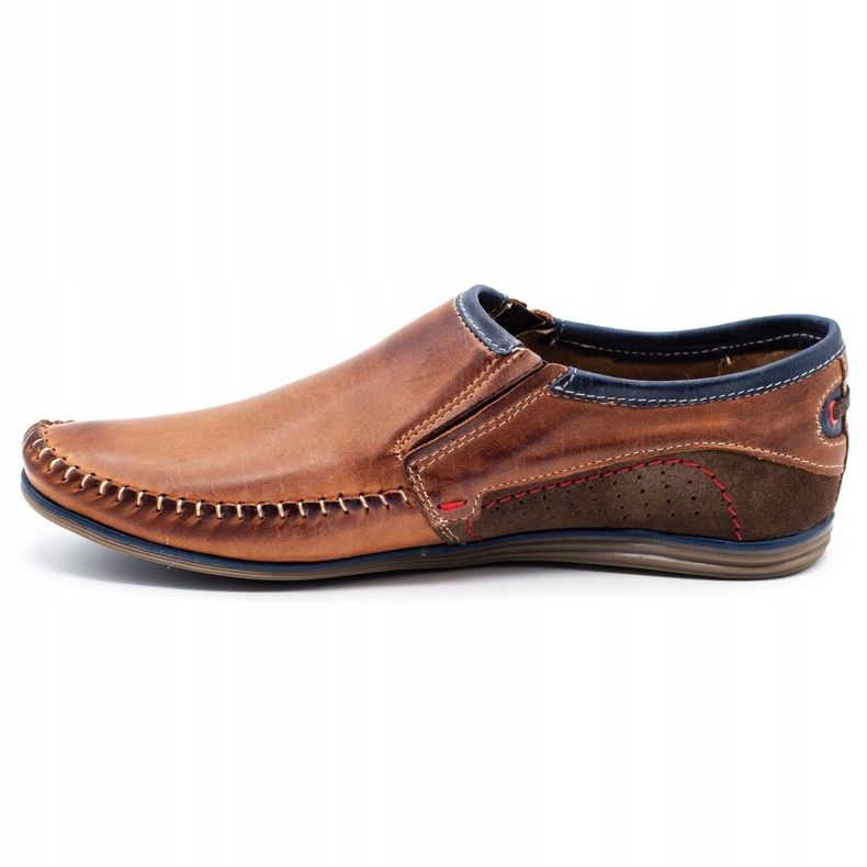KOMODO Zapatos de cuero para hombre 847 marrón azul marino 1