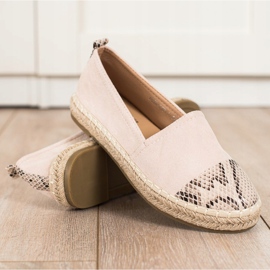 Bestelle Alpargatas Con Inserción De Estampado De Serpiente beige 1