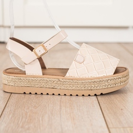 SHELOVET Sandalias Alpargatas Con Piel Ecológica beige 1