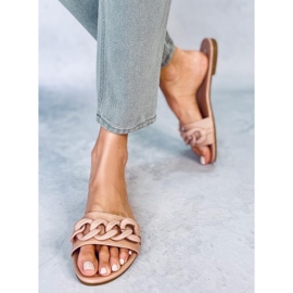 Zapatillas beige con cadena CK205P Khaki caqui 2