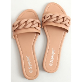Zapatillas beige con cadena CK205P Khaki caqui 1