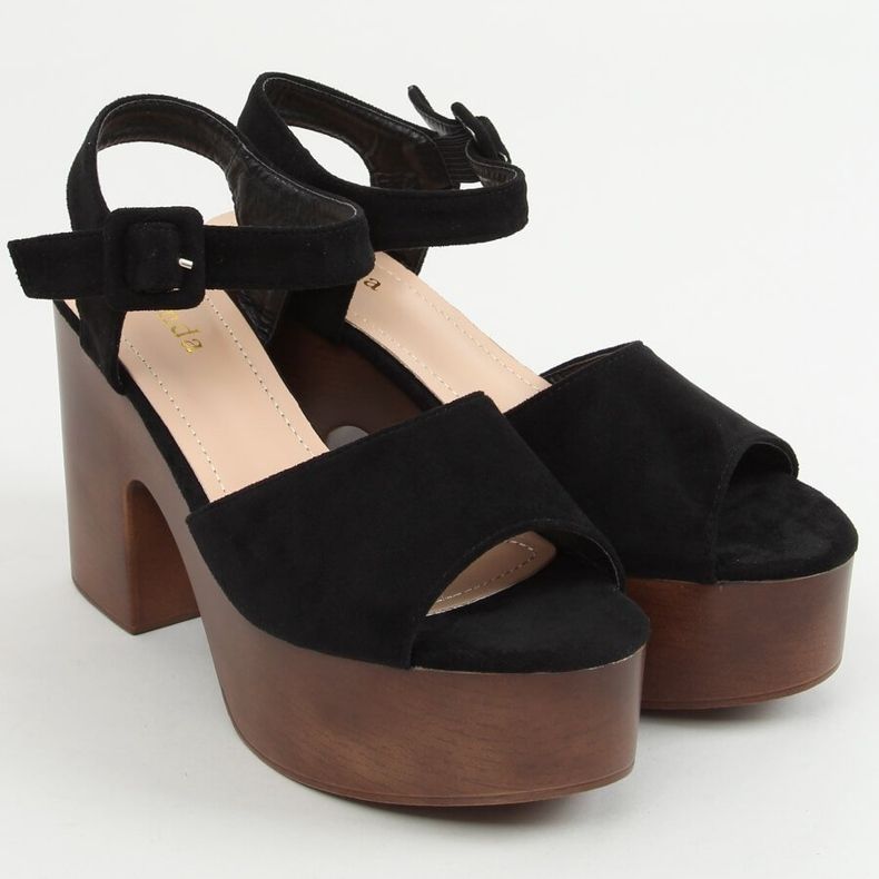 Sandalias negras Zuecos F8201 Negro 1