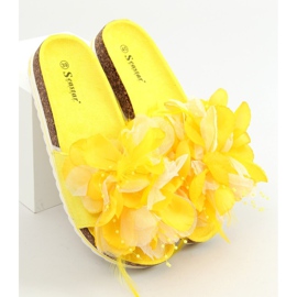 Zapatillas de corcho con flores amarillo CK113P Amarillo 1