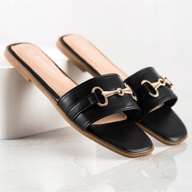 Seastar Zapatillas con adorno dorado negro 1