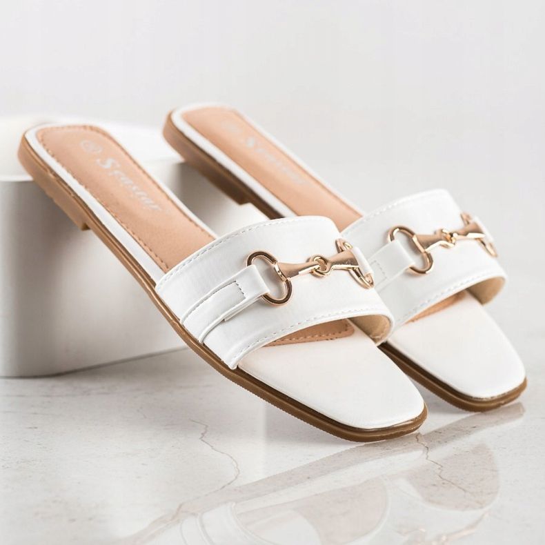 Seastar Pantuflas Con Decoración Dorada blanco 1 Seastar Pantuflas Con Decoración Dorada blanco 1