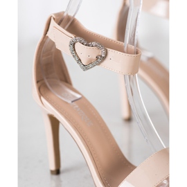 Diamantique Sandalias De Tacón Alto Con Adorno beige 1