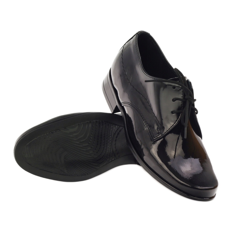 Boys Black Varnished, Communion Boys Gregors 429 Inserto de cuero negro 2