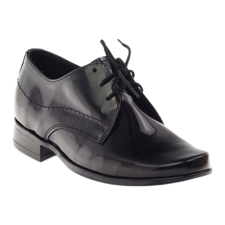 Boys Black Varnished, Communion Boys Gregors 429 Inserto de cuero negro 4