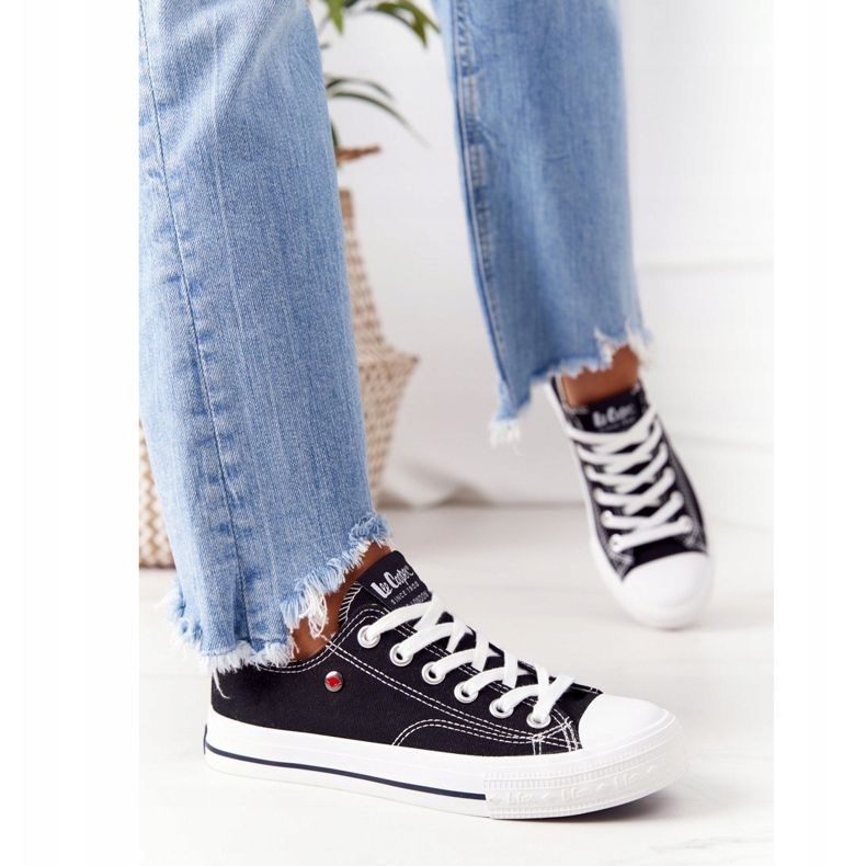 Zapatillas de mujer negras Lee Cooper LCW-21-31-0097L blanco negro 1
