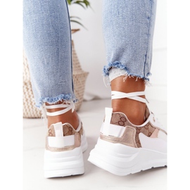 Calzado deportivo de mujer Sneakers Blanco y Dorado Melanie 7