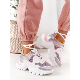 PE1 Zapatillas Deportivas Mujer Sneakers Blanco-Rosa Infinity rosado 5