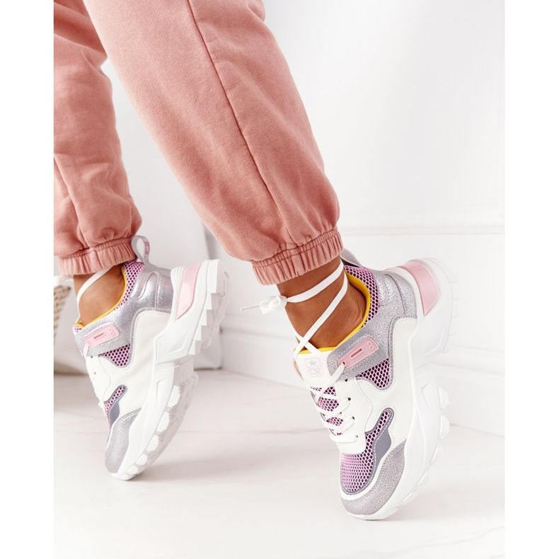 PE1 Zapatillas Deportivas Mujer Sneakers Blanco-Rosa Infinity 2