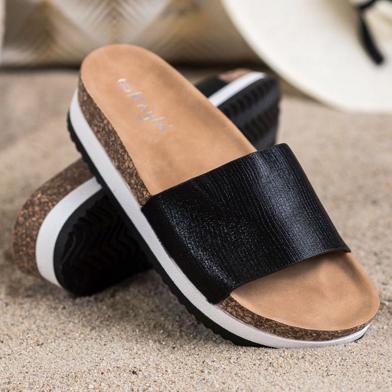 Kayla Zapatillas en la plataforma negro 1