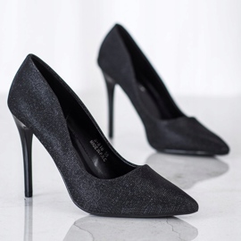 Renda Tacones altos negros con purpurina 1