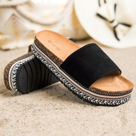 Queen Vivi Zapatillas negras en la plataforma negro 1