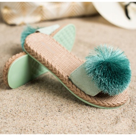 Bestelle Pantuflas Con Pompón verde 1
