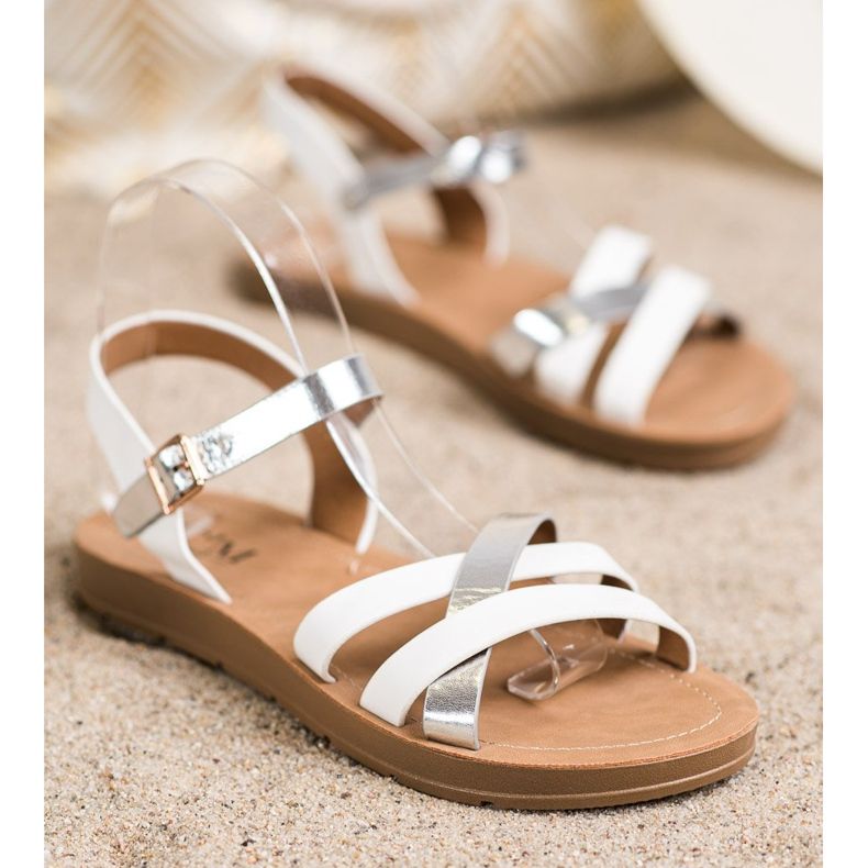 Cm Paris Sandalias cómodas de cuero ecológico blanco 1