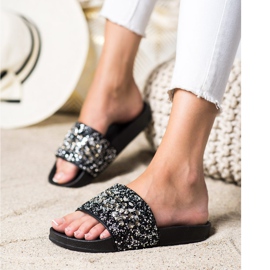 SHELOVET Zapatillas con adornos negro 3
