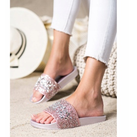 SHELOVET Zapatillas con adornos rosado 2