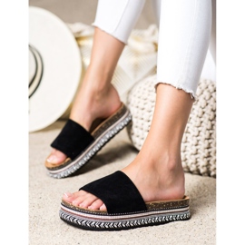 Queen Vivi Zapatillas negras en la plataforma negro 3