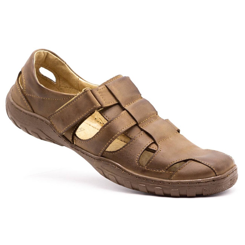 Polbut Zapatos de hombre calados 237 para verano marrón 3