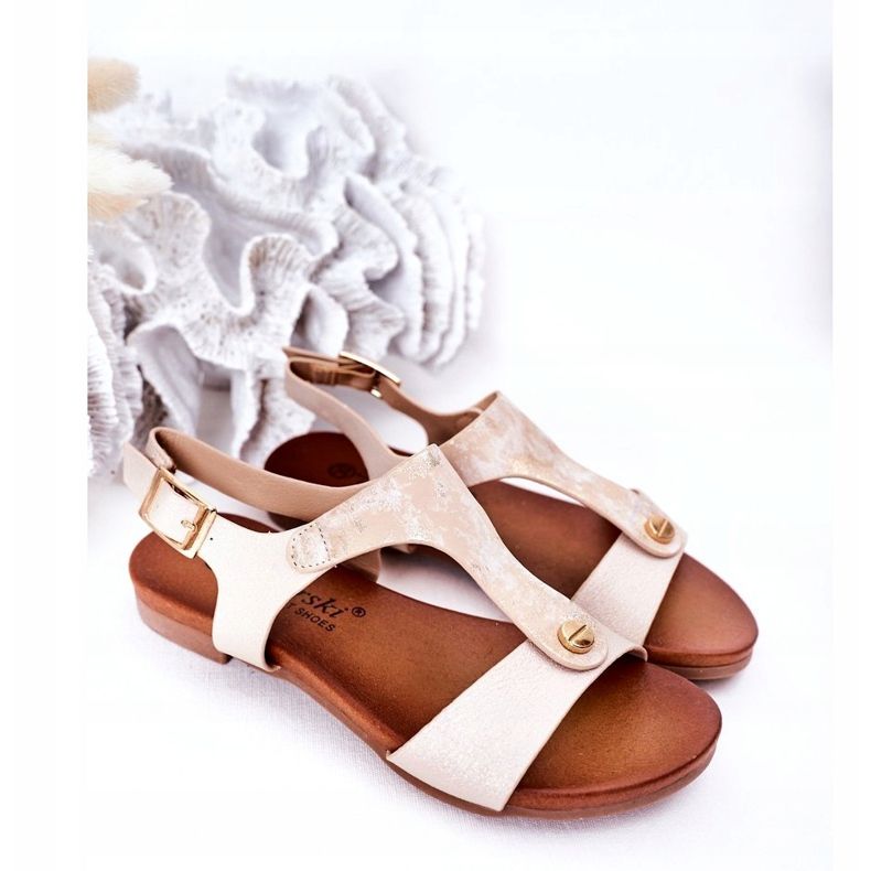 S.Barski Sandalias para niños S. Bararski Comfort Złote dorado 1