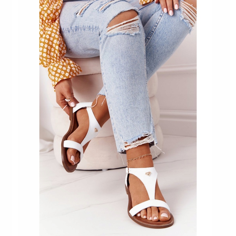 Sandalias Mujer Piel Nicole 2648 Blanco Metalizado 2