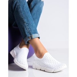 SHELOVET Zapatillas blancas caladas blanco 3