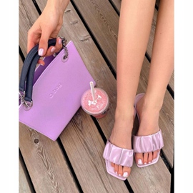 PS1 Pantuflas moradas clásicas para mujer que se ven bien púrpura 2