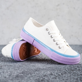 SHELOVET Zapatillas en la plataforma morada blanco púrpura 1
