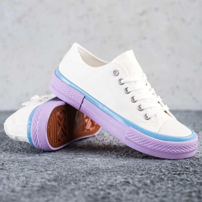 SHELOVET Zapatillas en la plataforma morada blanco púrpura 1