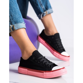 SHELOVET Zapatillas en la plataforma rosa negro rosado 3