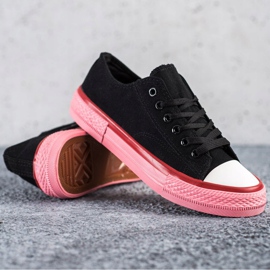 SHELOVET Zapatillas en la plataforma rosa negro 1
